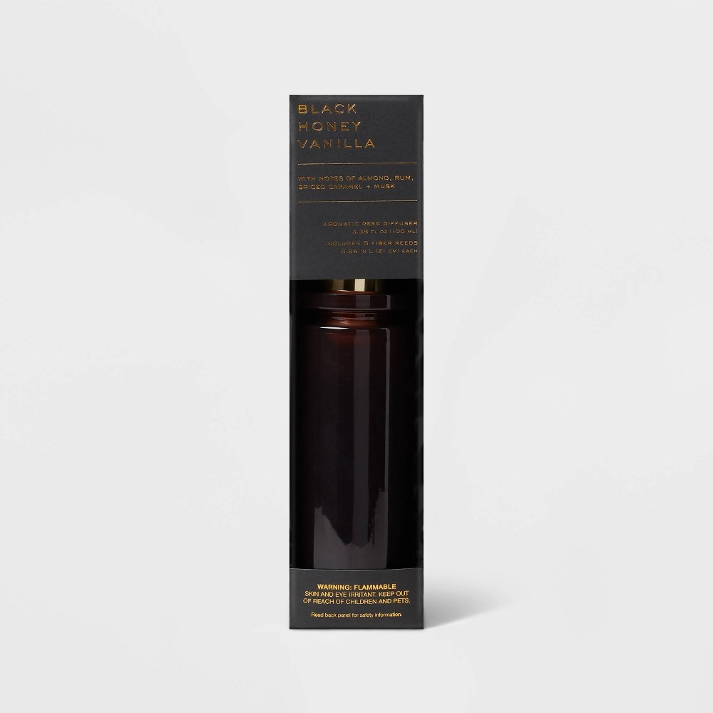 100ml Oil Fiber Reed Diffuser Black Honey Vanilla Plum Purple - Threshold™: Aromatherapy, No Battery Needed