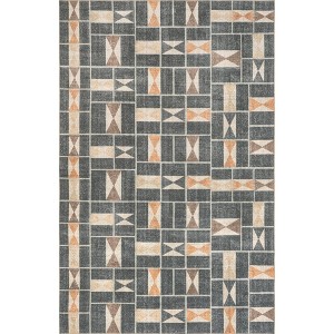 Nuloom Gene Geometric Tile Pet Friendly Machine Washable Area Rug, 5' x 8', Blue - 1 of 4