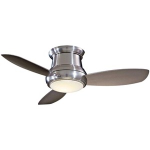 52" Minka Aire Modern Hugger Indoor Ceiling Fan with LED Light Remote Control Brushed Nickel Opal Glass for Living Room Kitchen - 1 of 4