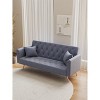 XINGHANZHENXUAN Velvet Convertible Sofa Bed, 3-Position Adjustable sofa for Small Living Rooms, Bedrooms, Office - 2 of 4
