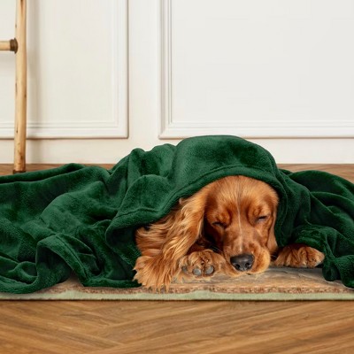 Emerald Green Fleece Throw Blanket for Sofa and Bed