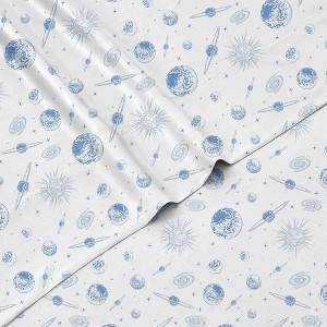 Tadpoles 3-Piece Blue Galaxy Sheet Set | 1 Twin Flat Sheet, 1 Twin Fitted Sheet & 1 Queen Pillowcase - 1 of 4