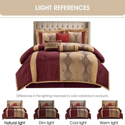 King Red Wine Microfiber 7-Piece Comforter Set