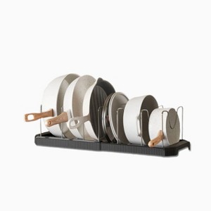 Fortune Candy Retractable Cabinet Organizer Rack, Pot Lid Holder with 6 Adjustable Dividers for Cutting Boards, Pans, and Kitchen Storage - 1 of 4
