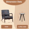 Mid Century Modern Accent Chair and Coffee Table Set, Upholstered Armchair with Side Table for Living Room Bedroom-3irtyhousy - 4 of 4