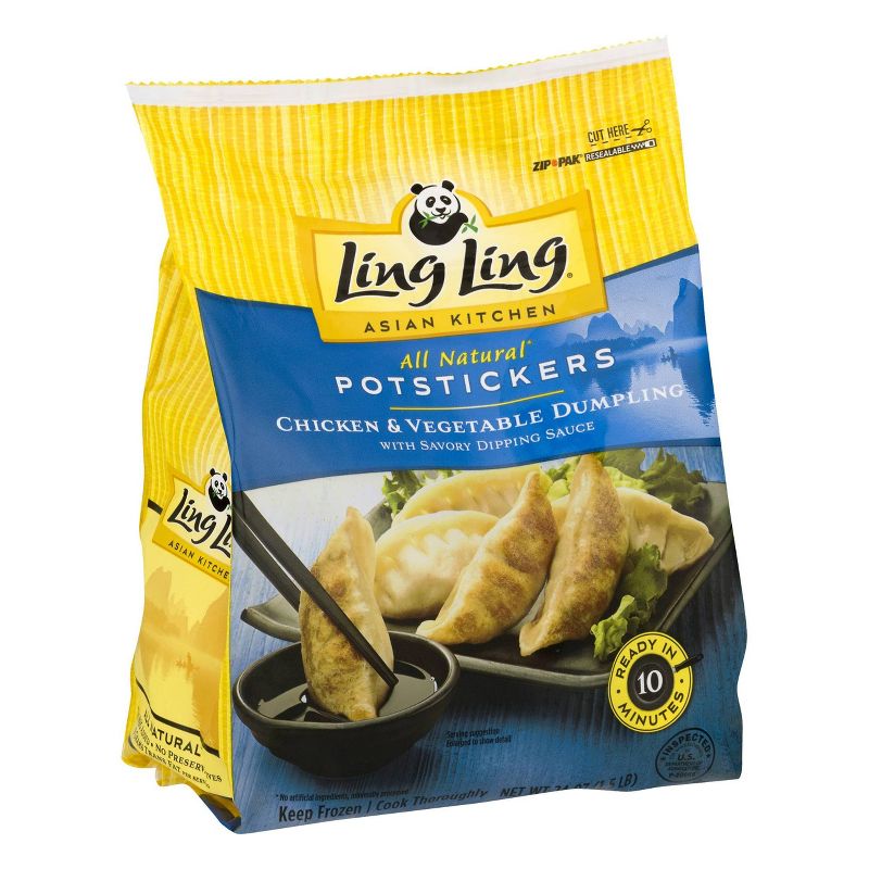 Ling Ling Asian Kitchen Frozen Chicken &#38; Vegetable Potstickers - 24oz, 3 of 8