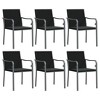 vidaXL Patio Dining Set Table and Chair with Cushions Poly Rattan and Steel - Black 63" Table Length 6-Piece - 4 of 4