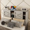 3-Pieces Bedroom Sets, Full Size Farmhouse Platform Bed,  Double Storage And Charging Station, Storage Nightstand And Dresser-Cuddlewood - 3 of 4