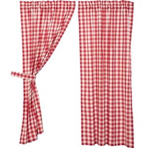Annie Buffalo Red Check Short Panel Set of 2 63x36  VHC Brands - 1 of 4