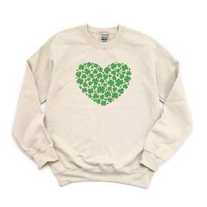 Simply Sage Market Women's Graphic Sweatshirt Shamrock Heart St. Patrick's Day - 1 of 3