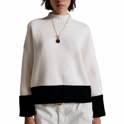 Women's Jumper Ribbed Cuffs And Hem Sweater - Q2