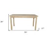 HomeRoots 60" Natural Solid Wood Dining Table - 3 of 4