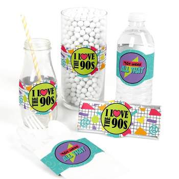 Big Dot of Happiness 90's Throwback - DIY Party Supplies - 1990s Party DIY Wrapper Favors & Decorations - Set of 15