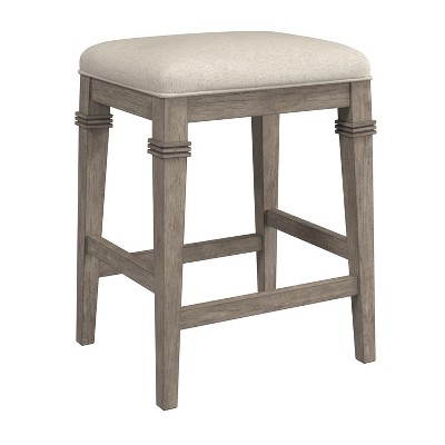 25.25 Arabella Wood Backless Non-swivel Counter Height Barstool