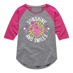 Girls' - Blue's Clues & You! - Mommy Is My Sunshine Shirt Tail Raglan Graphic T-shirt - 1 of 4