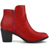Allegra K Women's Halloween Round Toe Stacked Chunky Heel Zipper Ankle Booties - 3 of 4