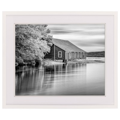 Gallery Solutions 20"x24" White Wood Frame with Double Mat