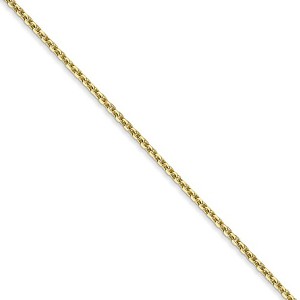 Black Bow Jewelry 1.3mm, 10k Yellow Gold, Diamond Cut Cable Chain Necklace - 1 of 4
