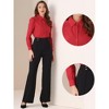 INSPIRE CHIC Women's Collared Business Casual Button Down Long Sleeves Bodysuit Leotard Shirt - 2 of 4