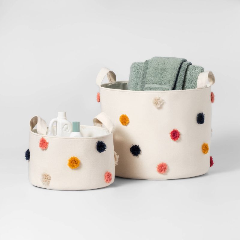 Pom-Pom Kids' Storage Basket Cream - Pillowfort™, 4 of 8