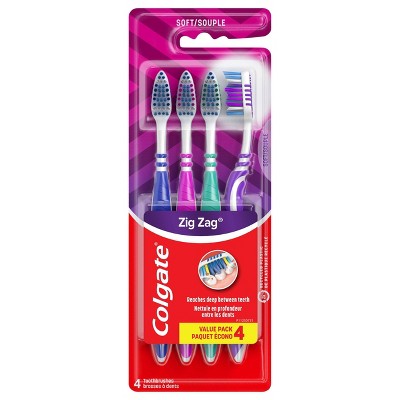 Colgate Wave Zig Zag Toothbrushes - Soft Bristles - 4ct
