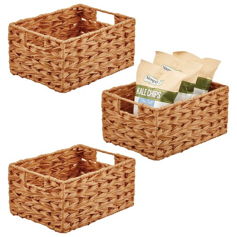 Mdesign Stackable Food Organizer Storage Basket, Open Front - 2 Pack, Matte  White : Target