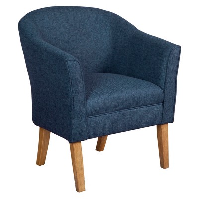 Navy Blue Modern Barrel Wooden Accent Chair