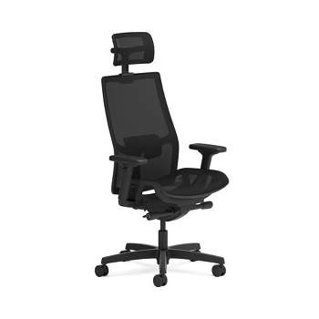 HON Ignition 2.0 4-Way Stretch Mesh Back and Seat Task Chair, Supports Up to 300 lb, 17" to 21" Seat, Black Seat, Black Base