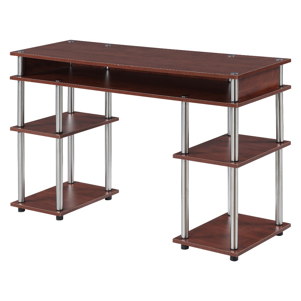 Photos - Office Desk Breighton Home Harmony Office No Tools Writing Desk with Shelves: Modern,