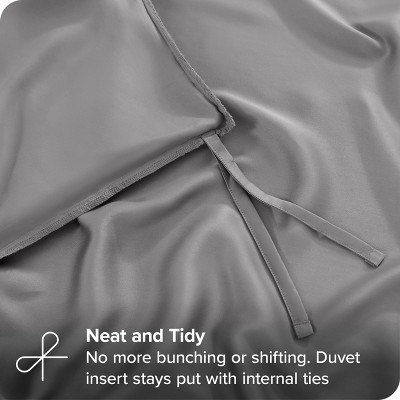 Twin/Twin XL Light Gray TENCEL Lyocell Duvet Cover Set