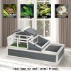 Wooden Tortoise House Habitat with Sunbathing Balcony,Double Layer Outdoor Tortoise Enclosure with Openable Roof for Small Pets,Gray - LAOTIES - 3 of 4