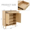 Modern Rattan Shoe Cabinet with 2 Doors and 2 Drawers Minimalist Storage Cabinet Shoe Organizer for Entryway, Corridors and Living Rooms - 3 of 4