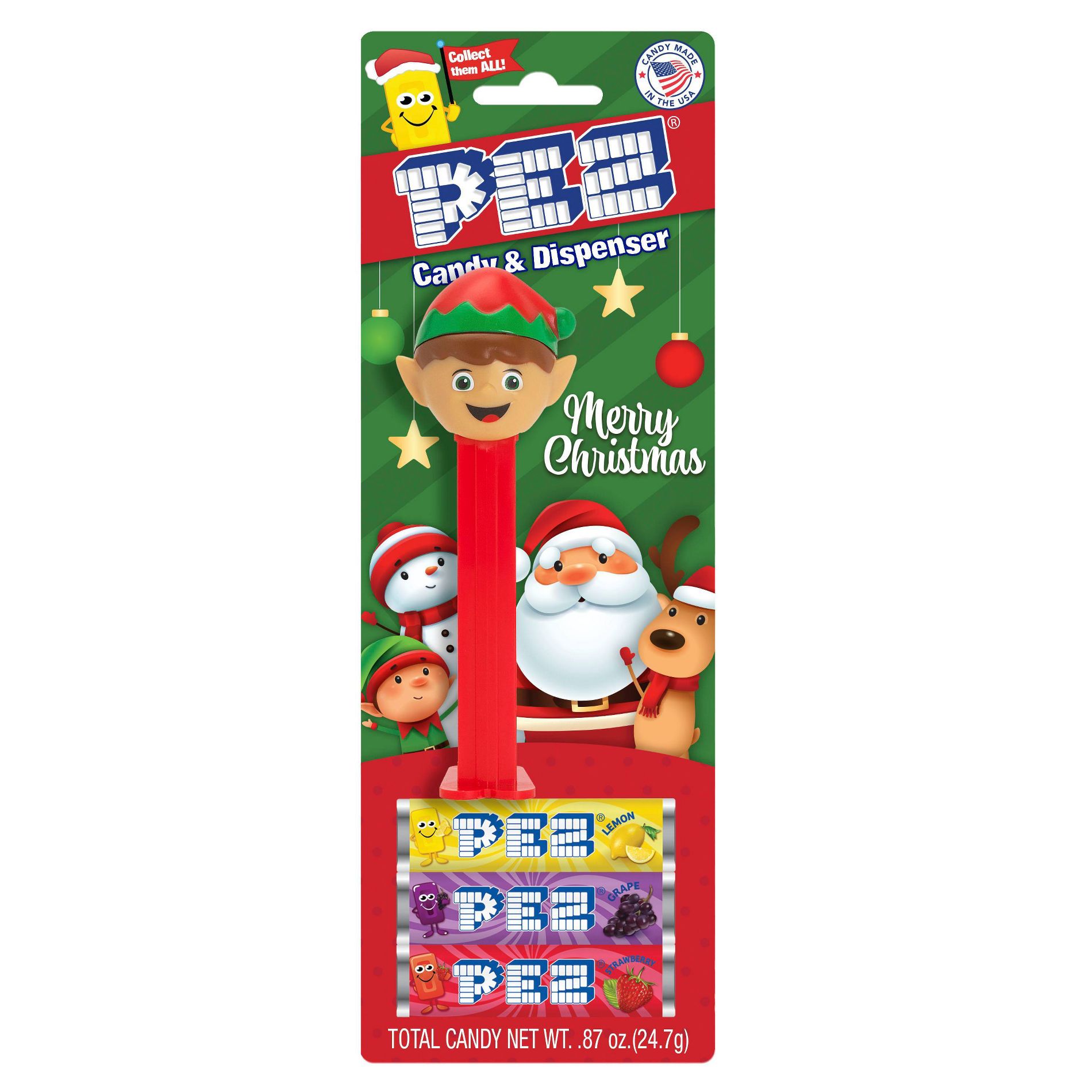 Pez Christmas Assorted Candy Dispenser Stocking Stuffers - 0.87oz (Packaging May Vary)