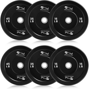 Coucheta Weight Plates Set, 2-Inch Universal Fit, Bumper Plates With Steel Insert for Strength Training, Rubber Weight Plates for Barbell Home Gym - 1 of 4