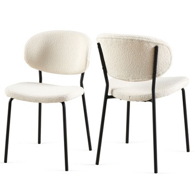 Zeus & Ruta 22.83 in.W Fabric Dining Accent Chairs Set of 2 Dining Chairs with Metal Legs