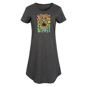 Women's LOL Surprise! Rainbow ALT Girl Graphic T-shirt Dress - Heather Charcoal - Medium - 1 of 4