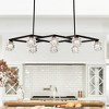 DOMETOUR Matte Black Crystal 8-Light Chandelier, Modern Industrial Metal Fixture for Dining Room, Kitchen, Farmhouse, Entryway, Living Room - 2 of 4