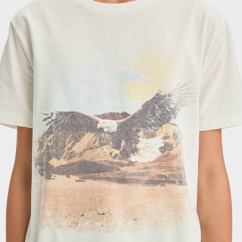Boys' Short Sleeve Graphic T-Shirt with Vintage Eagle - art class™ Off-White, 3 of 5