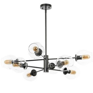 Pythea 8 Light 36.5" Chandelier - CHA4067 - Black - Safavieh - 1 of 4