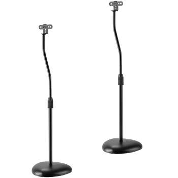 Mount-It! Speaker Floor Stands | 1 Pair | Height Adjustable Stands for Satellite and Bookshelf Speakers | Suitable for Carpet and Hardwood Floors