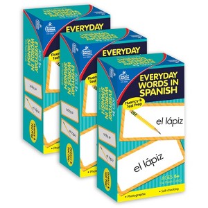 Carson Dellosa Education Everyday Words in Spanish: Photographic Flash Cards, Grade PK-8, 3 Packs - 1 of 1