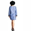Women's Fringe & Geometric Chambray Dress - Velzera - 3 of 4