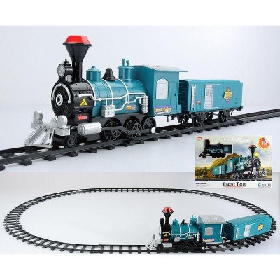 Northlight 10-Piece Teal Battery Operated Lighted & Animated Classic Train Set with Sound