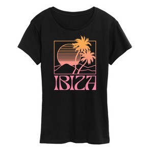 Women's - Instant Message - Ibiza Sun Palms Short Sleeve Graphic T-Shirt - 1 of 4