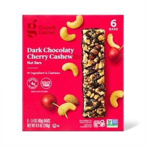 Dark Chocolaty Cherry Cashew with Other Natural Flavors Nut Bars - 8.4oz/6ct - Good & Gather™ - 1 of 4