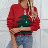 KOJOOIN Women's Ugly Christmas Sweater Funny Cute Christmas Tree Knitted Pullover Jumper Tops - 2 of 4