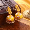 SOHI Women's Gold-plated Meenakari Jhumkas - 2 of 4