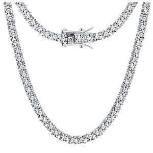 Tennis Necklace for Women Sterling Silver 3mm or 5mm Cubic Zirconia 16 or 18" Lengths by Ginger Lyne - 1 of 4