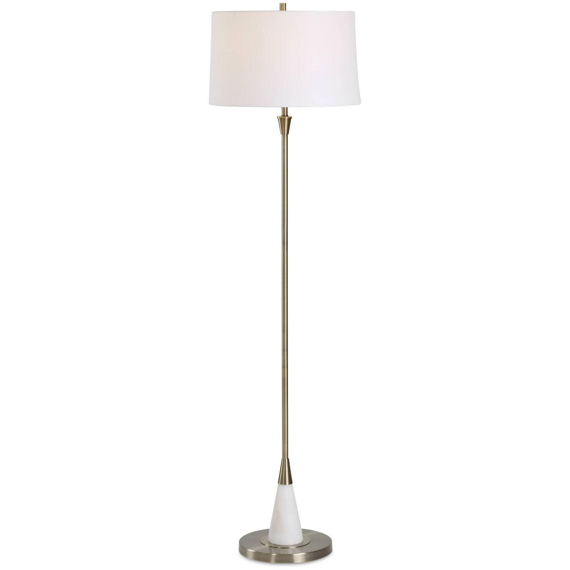 Uttermost 63" High Antique Brass Metal with Marble Floor Lamp