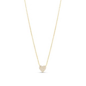 SHYMI Mini Pavé Heart Necklace — .925 Sterling Silver, 14k Gold-Plated - Rhodium Plated, Cubic Zirconia Pavé Detailing, Adjustable Chain - 1 of 1